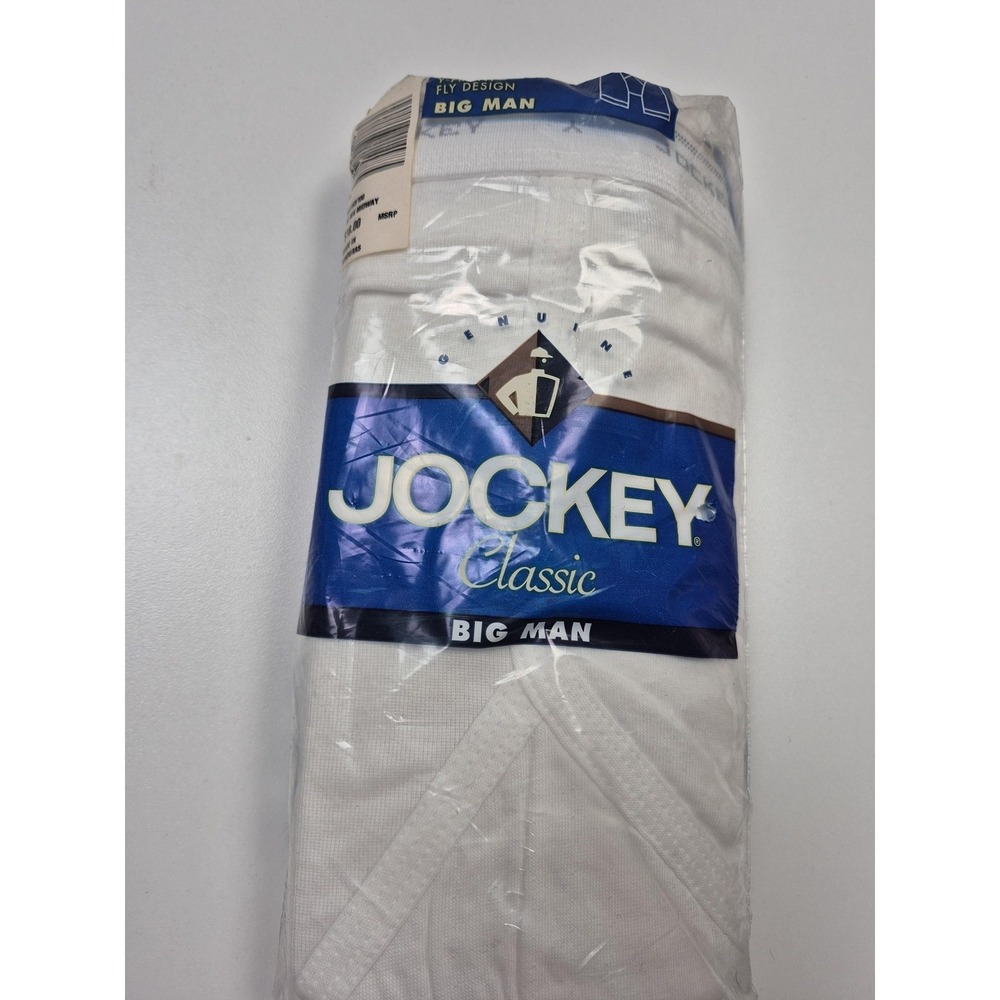 Jockey Boxer Briefs Mens 48 White Classic Midway Big Man Underwear Y Front